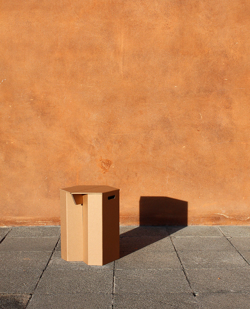 banco de cartón kraft natural por eolus